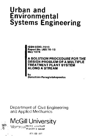 A solution procedure for the design problem of a multiple treatment plant system along a stream thumbnail