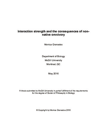 Interaction strength and the consequences of non-native omnivory thumbnail