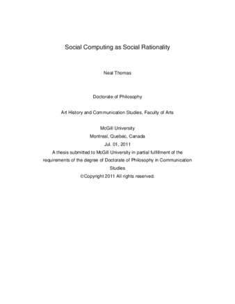 Social computing as social rationality thumbnail