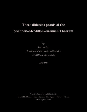 Three different proofs of the Shannon-McMillan-Breiman Theorem thumbnail