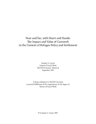Near and far, with heart and hands: The impact and value of carework in the context of refugee policy and settlement thumbnail