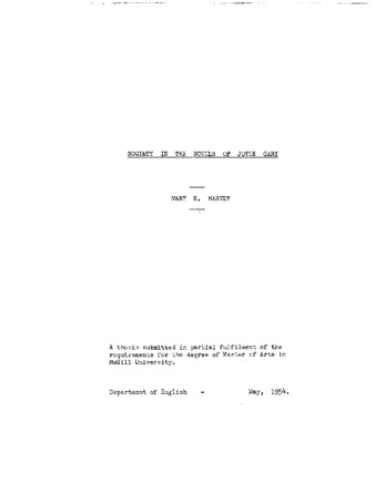 Society in the novels of Joyce Cary. thumbnail