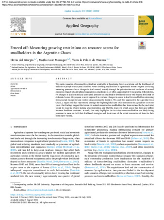 Fenced off: Measuring growing restrictions on resource access for smallholders in the Argentine Chaco thumbnail