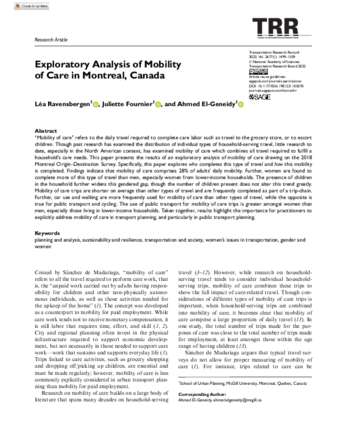 Exploratory Analysis of Mobility of Care in Montreal, Canada thumbnail