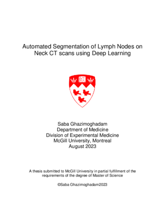 Automated Segmentation of Lymph Nodes on Neck CT scans using Deep Learning thumbnail