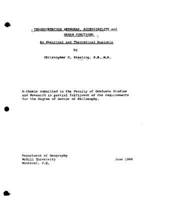 Transportation networks, accessibility, and urban functions: an empirical and theoretical analysis. thumbnail