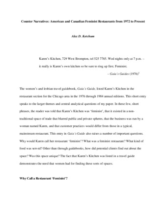 Counter Narratives: American and Canadian Feminist Restaurants from 1972 to Present thumbnail