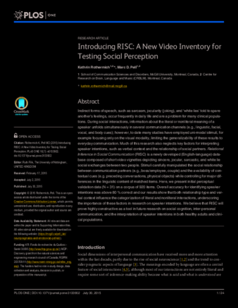 Introducing RISC: A New Video Inventory for Testing Social Perception thumbnail