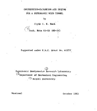 Compression-expansion air drying for a supersonic wind tunnel thumbnail