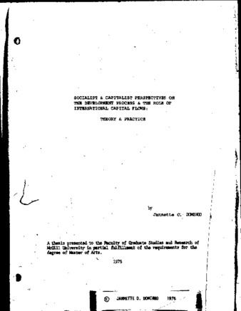 Socialist & capitalist perspectives on the development process & the role of international capital flows : theory and practice thumbnail