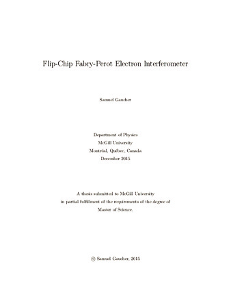 Flip-chip fabry-perot electron interferometer thumbnail