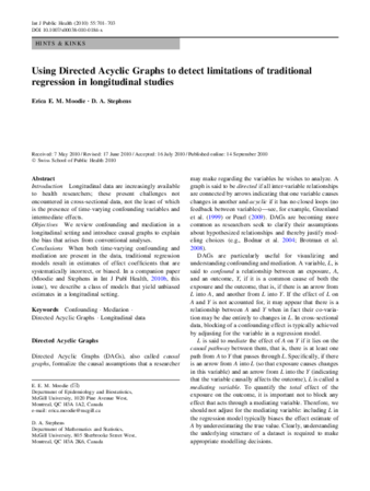 Using Directed Acyclic Graphs to detect limitations of traditional regression in longitudinal studies thumbnail
