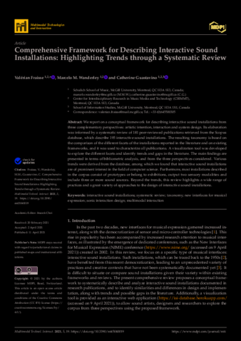 Comprehensive Framework for Describing Interactive Sound Installations: Highlighting Trends through a Systematic Review thumbnail