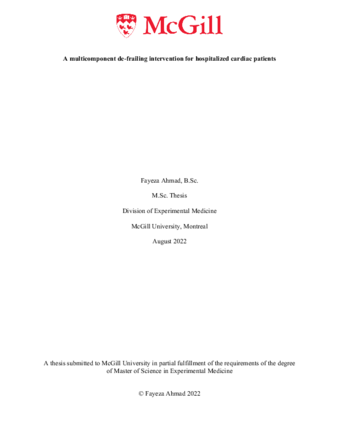 A multicomponent de-frailing intervention for hospitalized cardiac patients thumbnail