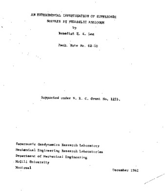 An experimental investigation of supersonic nozzles by hydraulic analogue thumbnail