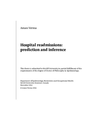 Hospital readmissions: prediction and inference thumbnail