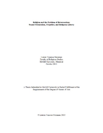 Religion and the problem of heterosexism: sexual orientation, prejudice, and religious liberty thumbnail