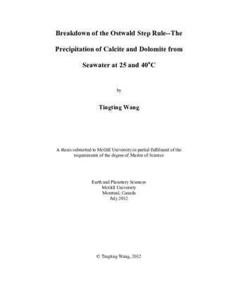Breakdown of the Ostwald step rule - The precipitation of calcite and dolomite from seawater at 25 and 40 °C thumbnail
