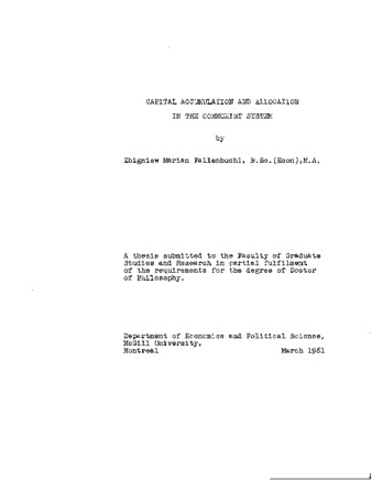 Capital accumulation and allocation in the Communist system. thumbnail