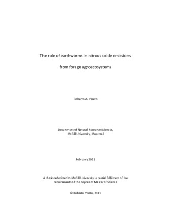 The role of earthworms in nitrous oxide emissions from forage agroecosystems thumbnail