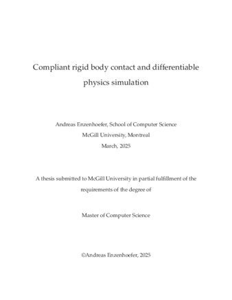 Compliant rigid body contact and differentiable physics simulation thumbnail