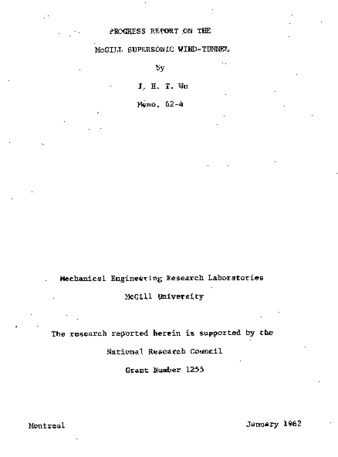 Progress report on the McGill supersonic wind-tunnel thumbnail