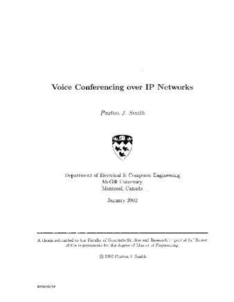Voice conferencing over IP networks thumbnail