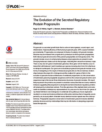 The Evolution of the Secreted Regulatory Protein Progranulin thumbnail