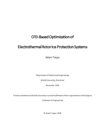 CFD-based optimization of electrothermal rotor ice protection systems thumbnail