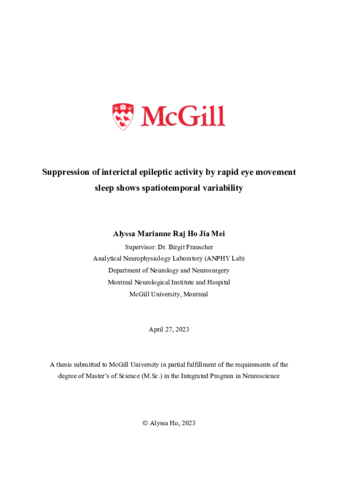 Suppression of interictal epileptic activity by rapid eye movement sleep shows spatiotemporal variability thumbnail