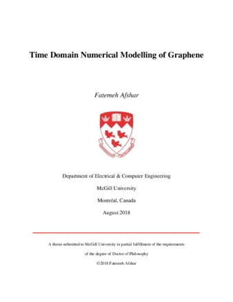Time domain numerical modelling of graphene thumbnail