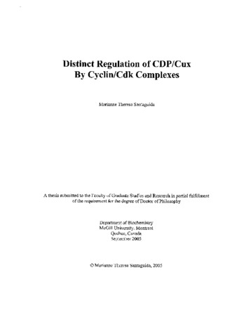 Distinct regulation of CDPCux : by cyclinCdk complexes thumbnail