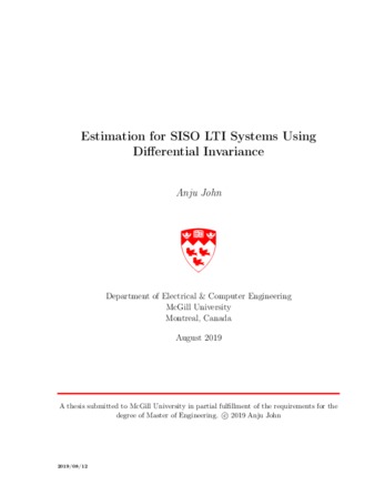 Estimation for SISO LTI systems using differential invariance thumbnail