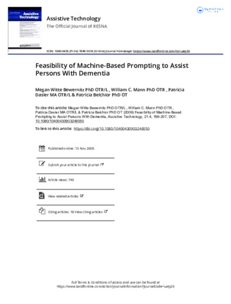 Feasibility of Machine-Based Prompting to Assist Persons With Dementia thumbnail
