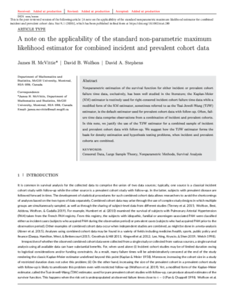 A note on the applicability of the standard nonparametric maximum likelihood estimator for combined incident and prevalent cohort data thumbnail