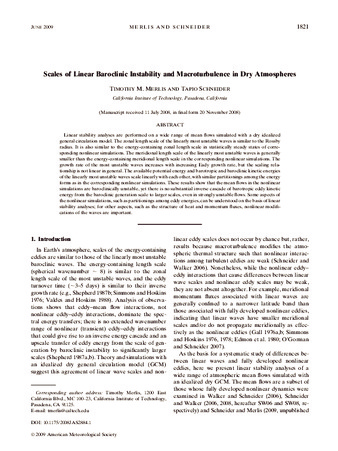 Scales of linear baroclinic instability and macroturbulence in dry atmospheres thumbnail