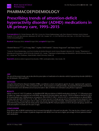 Prescribing trends of attention-deficit hyperactivity disorder (ADHD) medications in UK primary care, 1995–2015 thumbnail