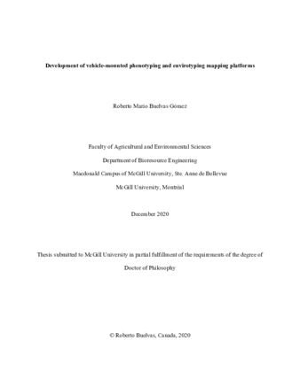 Development of vehicle-mounted phenotyping and envirotyping mapping platforms thumbnail