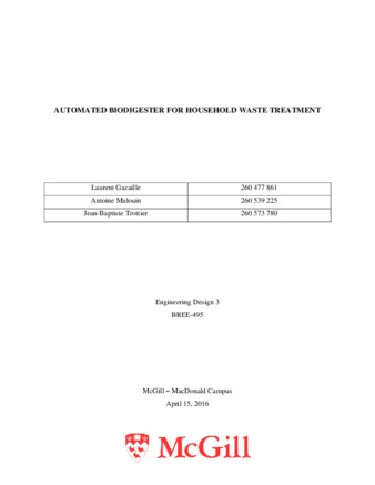 Automated Biodigester for Household Waste Treatment thumbnail