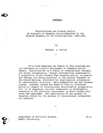 Functionalism and foreign policy : an analysis of Canadian voting behaviour in the General Assembly of the United Nations thumbnail