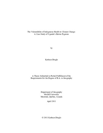 The Vulnerability of Indigenous Health to Climate Change:A Case Study of Uganda’s Batwa Pygmies thumbnail