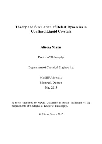 Theory and simulation of defect dynamics in confined liquid crystals thumbnail