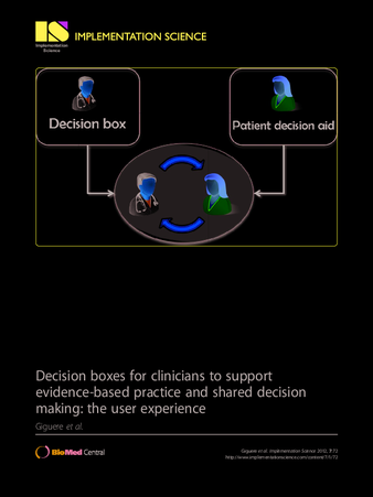 Decision boxes for clinicians to support evidence-based practice and shared decision making: the user experience thumbnail