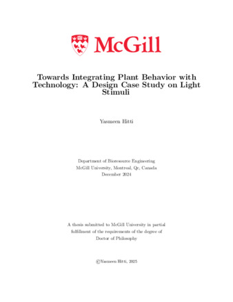 Towards Integrating Plant Behavior with Technology: A Design Case Study on Light Stimuli thumbnail