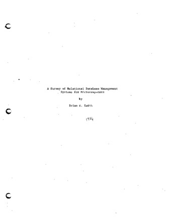 A Survey of Relational Database Management Systems of Microcomputers thumbnail