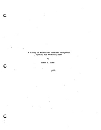 A Survey of Relational Database Management Systems of Microcomputers thumbnail