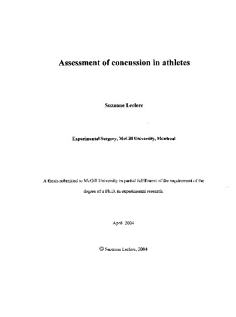 Assessment of concussion in athletes thumbnail