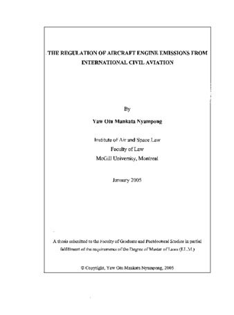 The regulation of aircraft engine emissions from international civil aviation / thumbnail
