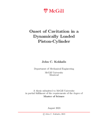 Onset of Cavitation in a Dynamically Loaded Piston-Cylinder thumbnail