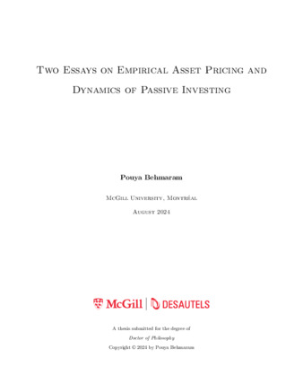 Two Essays on Empirical Asset Pricing and Dynamics of Passive Investing thumbnail